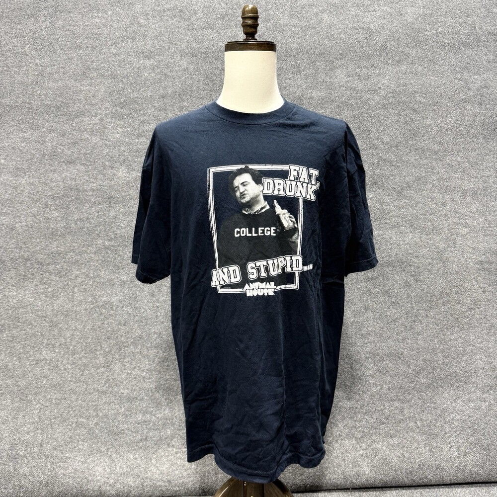 Vintage Animal House T Shirt 2XL Fat Drunk Stupid Movie Tee Double Sided Black